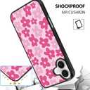 OOK Magnetic for iPhone 16 Case Pink Flower Cute Design [Compatible with MagSafe] Hard PC+Soft TPU Bumper Anti-Slip Ultra Thin Case, Pink Flower