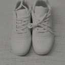 BAXINIER Girls White Cheerleading Dance Shoes Athletic Training Tennis Breathable Youth Competition Cheer Sneakers (5 Big Kid)