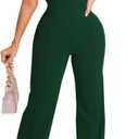 Women's Elegant Sexy Off Shoulder Short Sleeve Wide Leg Pants Long Pant Onesie Clubwear Party Dressy Jumpsuits