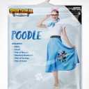 Spooktacular Creations Halloween 6Pcs 1950s Outfits for Women, Poodle Skirts for Women 50s Costume Set with Socks for Cosplay (Small, Blue)