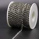 Jerler 10 Yards Crystal Rhinestone Trim SS18/4.0mm, Black Close Chain for Sewing Crafts Ideal Wedding Party Christmas DIY Decoration