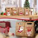 AmazingSpark 24 Pcs Red and White Kraft Paper Gift Boxes Christmas Candy Gift Treat Bags Holiday Gifts Birthday Decoration for Xmas Party Winter Supplies Theme Event, 6.1 x 3.9 x 2.4 Inches