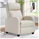 Living Room Recliner Chair Modern Reclining Easy Lounge Winback Single Sofa Reading Chair PU Leather Home Theater Seating Massage Adjustable Accent Armchair w/ Thick Seat Cushion & Backrest, Beige