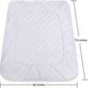 Utopia Bedding Quilted Fitted Mattress Pad, Short Queen Size, Elastic Fitted Mattress Topper Protector and Cover with Deep Pocket Stretches up to 16 Inches, Machine Washable (White)