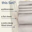 Extra Deep Full Sheet Set - 6 Piece Breathable and Cooling Sheets - Hotel Luxury Bedding for Women, Men, Kids & Teens - Easy & Secure Fit - Soft, Wrinkle Free & Comfy - Extra Deep Pockets - Light Grey