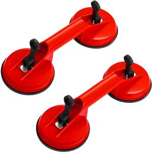 2PCS Glass Suction Cups, Heavy Duty Plastic Double Gripper Suction Cup Glass Lifter, Vacuum Plate Handle Glass Holder Hook Tile Lifter for Moving Window Windshield Granite