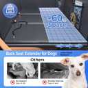 HOB4U Back Seat Extender for Dogs, Hard Bottom Dog Car Seat Cover for Truck Back Seat, Upgraded PU Leather Dog Hammock for Car, Waterproof, Anti Scratch, Larger Space,Holds 400lbs