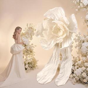 Geetery 5.9 ft Giant Artificial Flowers White Large Wedding Paper Flower for Decoration Artificial Faux Floral Backdrop for Wedding Birthday Party Bridal Shower Supplies