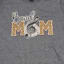 Band Mom Leopard Print Proud Band Mom Musical Marching Band T-Shirt, L