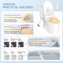 LEIVI Electric Bidet Toilet Seat with Wireless Remote and Side Panel, Multiple Spray Modes, Adjustable Heated Seat, Warm Water and Air Dryer, Auto LED Nightlight, Elongated