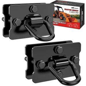 Nilight 2Pcs 1/2" D Rings for Trailers Heavy Duty Trailer Tie Down Rings, Incl. Mounting Hardware, Forged Steel Bolt-On Grab with Back Plates Compatible with Tractor RV UTV Truck, Max 12000Lbs, Black