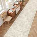 3x14 Washable Runner Rug for Hallway, Non-Slip Long Hallway Runner for Entryway, Soft Vintage Kitchen Mats for Floor, Abstract Dining Room, Bedroom, Living Room Rugs(3'x14', Beige/Ivory)