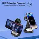 Wireless Charger,3 in 1 Magnetic Wireless Charger Stand, Fast Wireless Charging Dock for iPhone17/16/15/14/13/12 Series, Apple Watch Series, AirPods Pro.