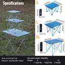 iClimb Ultralight Compact Camping Folding Table with Carry Bag (Reinforced Blue - XL), X-Large
