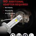 LASFIT BEAM H1 Bulb, 6000K White Bright, H1 Halogen Replacment,Fanless, 1:1 Mini Size, No Adapter Required, Non-Polarity, Plug and Play, For Fog Light, Pack of 2