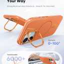 Vihibii for iPhone 17 Case, [Compatible with Magsafe], Invisible Camera Stand, Fade-Resistant Glow Stylish Slim, Military-Grade Drop Protection & Scratch-Resistant Back Phone Cover, 6.3" 2025, Orange