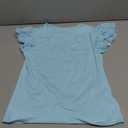 Imily Bela Girls Ruffle Sleeve Shirts Summer Crewneck Eyelet Tee Tops Casual Cute Blouse 4-6 Years Sky Blue