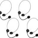Zhanmai 4 Pcs Black Microphone Headset Headpiece 90's Costume Prop Headset Hippie Halloween Costume Accessories Makeup Props for Party Supplies