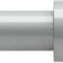 Curtain Rods for Windows 16 to 144 Inches Adjustable Length 1 Inch Diameter Window Curtain Rod with Aluminium End Cap, Silver Gray