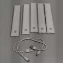 5-Pack Under Cabinet Lighting, 68LED 2000mAh Rechargeable Battery Operated Motion Sensor Light Indoor, 3 Color Wireless Dimmable Closet Lights, Magnetic Under-Counter Light Fixtures for Kitchen, Home