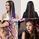 Hair Tinsel 12 Pcs Clip in Hair Tinsel Kit for Girls 22 Inch Glitter Fairy Tinsel Hair Extensions Colorful Heat Resistant Party Festival Accessories for Women Kids (Glare White)