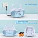 Gelielim Boombox CD and Cassette Player Combo, Boom Box Portable CD Players for Home with Bluetooth, AM FM Radio, Support Remote Control/AUX/USB/Earphone, LCD Display (Blue)