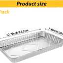 50 Pack Aluminum Pans Half Size 12.7 x 8 inch Disposable Cookie Sheets Baking Cake Pans, Nonstick Baking Sheets Foil Pans Shallow Sheet Pan Baking Tray, 12.7 x 7.9 x 1.2 inch