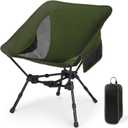 MINGPINHUIUS Portable Camping Chair Backpacking Chair: Ultra Light Height Adjustable Foldable Outdoor Chair Setup in Fast Upgraded Aluminum Frames for Picnic Festival Outside Travel (Military Green)