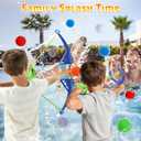 20Pcs Reusable Water Balloons + 4 Flower Water Balloons with 2 Bows and Arrows Sets + 2 Slingshots Launcher, Pool Beach Water Fight Equipment for Boys and Girls, Summer Toys for Kids Ages 3-12