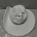 White Cowboy Hat for Women Men with Sparkly Stars Felt Cowgirl Hat with Heart Sunglasses,Bandana and Earrings (White)