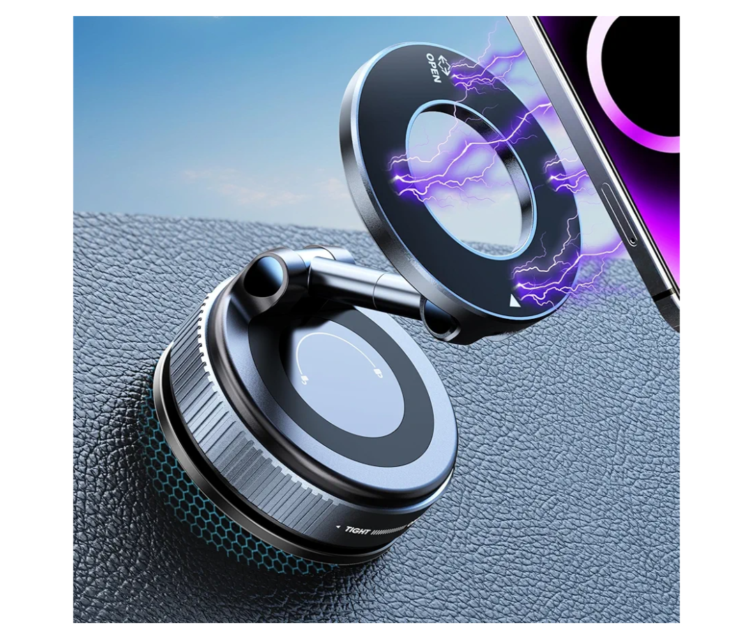 Upgraded 360° Nano Gel Vacuum Magnetic Phone Holder, Car Phone Holder for Magsafe[108+LBS Strongest Suction & 3000gf Strongest Magnetic], Suction Cup Phone Mount for Car/for iPhone 17 Pro