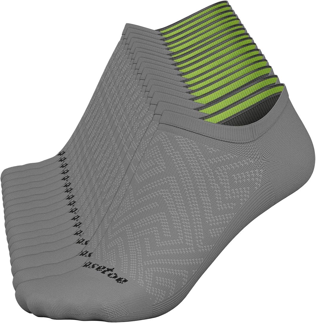 No Show Socks Women, 8 Pairs Low Cut Ankle Non Slip Casual Invisible Liner Athletic Running Socks (Grey)