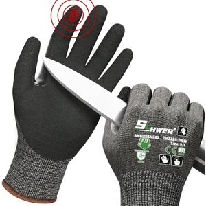 Schwer ProGuard High Level Cut Resistant Work Gloves PR3326 for Extreme ProtectionANSI Cut Gloves with Reinforced Thumb, Non Slip, Breathable, Durable, Touch-screen, Black 1 PairL