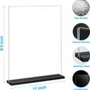 EHWINE 6 Pack Acrylic Sign Holder 8.5 x 11, Double-Sided Stand up Table Top Sign Holders, Clear Acrylic Picture Frame Menu Flyer Paper Holder Display Stand for Office Business Store Wedding Party(Black Base)