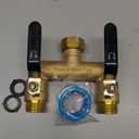 Hose Splitter 2 Way Heavy Duty, Full Flow Garden Hose Splitter with 2 Long Metal Handles, Brass Rust and Freeze Resistant Water Hose Bib Splitter, T Adapter Connector with 3/4 - Inch GHT ThreadBlack