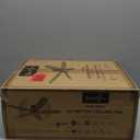 42" Flush Mount Ceiling Fan - 5 Blades Modern Ceiling Fan with Light for Living Room and Bedroom - Quiet DC Motor - Dimmable - Reversible Function - Light Wood Tone/Dark Brown