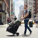 Leeyoung Folding Hand Truck and Dolly, 264 Lb Capacity Heavy-Duty Luggage Trolley Cart with Telescoping Handle and PP+EVA Wheels