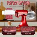 Professional Meat Tenderizer for KitchenAid Mixer, Meat Tenderizer Machine, Dishwasher-Safe Attachment with 6.5" Inlet, Perfect for Home & Restaurant Chefs, Hunters, White