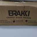 Brakki Bullnose Carpet Stair Treads, Stair Treads for Wooden Steps, 14pcs | Non Slip and Washable, Stair Rug for Indoor Runner and Pets, Soft Edging Staircase Protectors, L29.5" x W9.5", Cream White
