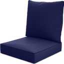 24" x 24" x 6" Outdoor Deep Seat Cushions Set - Waterproof & Fade Resistant Patio Furniture Replacement Cushions, Non-Slip Outdoor Cushions Fit Loveseats, Couches, Chairs, and Sofas. (Navy Blue)