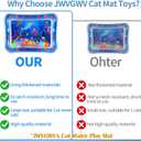 2 PCS Large 2mm Thickened Cat Water Mat, Interactive Cat Sensor Play Mat for Indoor Cats to Exercise, Anti-Scratch Leak Proof PVC Cooling & Heating Water Bed Enrichment Toy for Cats, Kitty
