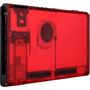 eXtremeRate Transparent Clear Red Console Back Plate DIY Replacement Housing Shell Case for Nintendo Switch Console with Kickstand  JoyCon Shell NOT Included