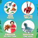 6-Pcs Inflatable Dinosaur Birthday Party Decorations - Large Blow-Up Dino Toys for Kids (20-26) Dinos for Boys or Girls - Self-Standing Vinyl Balloons for Jurassic Theme Party & Pool Floats