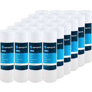 SpiroPure SP-P1 10x2.5 1 Micron Spun Melt-Blown Polypropylene Sediment Water Filter Cartridge SDC-25-1001 P1 155225-43 (Case of 24)