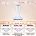 Face & Neck Massager | White LED Red-Light-Therapy-for-Face and Neck, Red Light Therapy Wand, 3 Color Led Massager for Skin Care