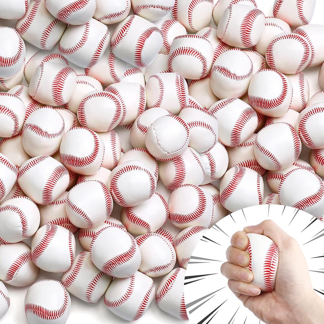 Vinsot 100 Pcs 2 Inch Mini Soft Foam Baseballs in Bulk Sports Themed Toys Stress Anxiety Relief Baseballs for Little Teens Party Decorations Favors Supplies Gifts Stocking Stuffers