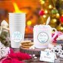 Hot Chocolate Bar Kit Hot Cocoa Bar Banner Baby It's Cold Outside Bar Sign Toppings Labels Cup Tags Stickers with 30pcs Snowflake Balloon for Christmas Winter Birthday Baby Shower New Year Party Decor