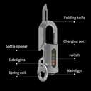 EDC Multi-Tool Keychain Flashlight, Aircraft-Grade Aluminum Alloy, 1200 Lumens Ultra Bright, Type-C Rechargeable, Rugged Metal Small Pocket Light for Men/Gift (Silver)