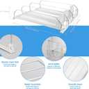 Drink Organizer For Fridge, Adjustable Self Pushing Drink Dispenser for Refrigerator Organizers and Storage, Automatic Fridge Drink Organizer, 3 Rows, 14.96" D - Holds up to 15 Cans