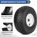 GICOOL 15x6.00-6 Rubber Lawn Mower Tire and Wheel, 2 Pcs Replacement 15x6-6nhs Riding Mowers Lawn Tire and Wheel with Bearing Bore 3/4", 3" Centered Hub